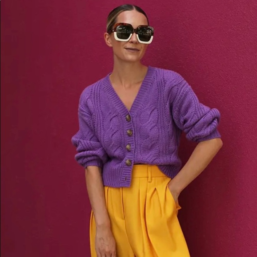 Wool/cashmere cropped cardigan